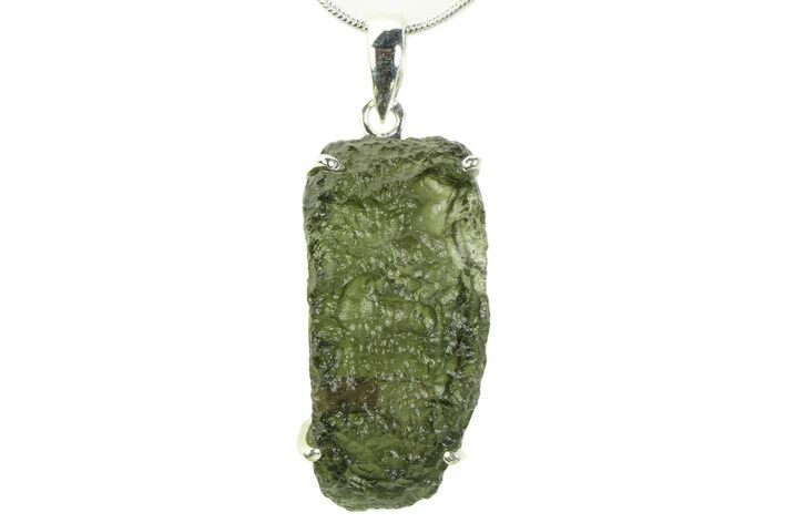Green Moldavite Tektite Pendant ( g) - Czech Republic #359315